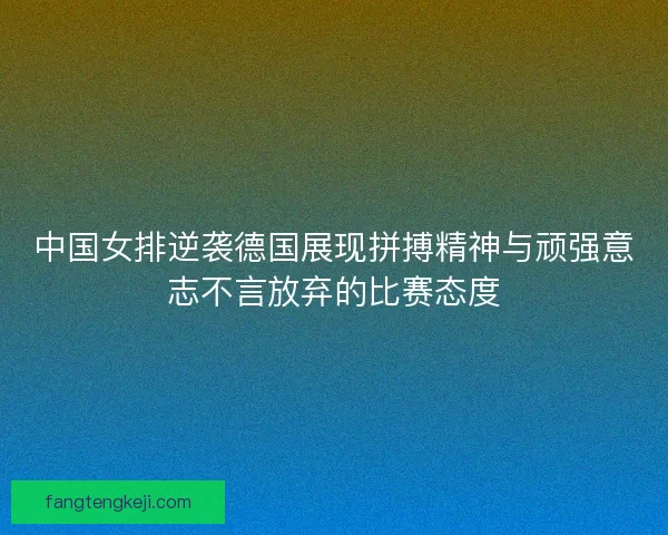 中国女排逆袭德国展现拼搏精神与顽强意志不言放弃的比赛态度